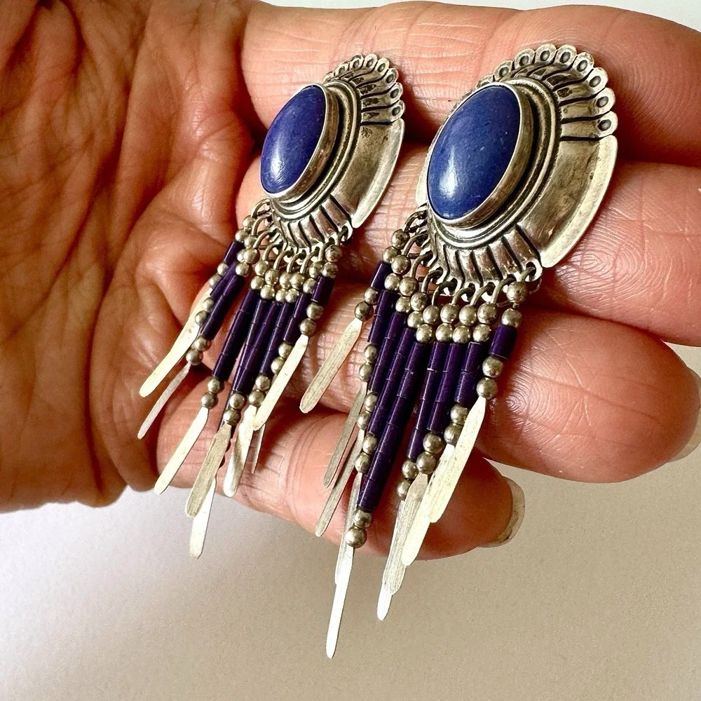 Handmade Sterling Silver Jewelry signed earrings